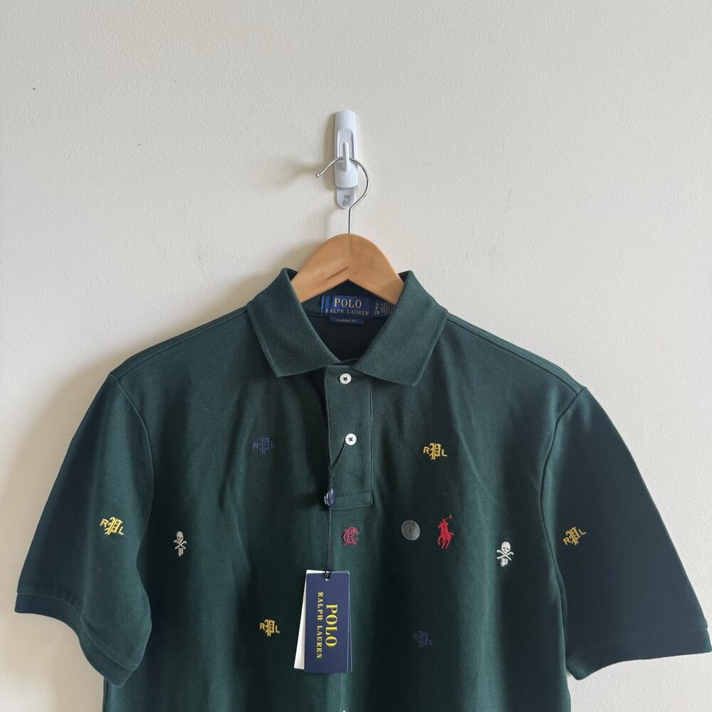 NWT Polo Ralph Lauren Classic Fit Embroidered Mens S Shirt Skull All Over Print